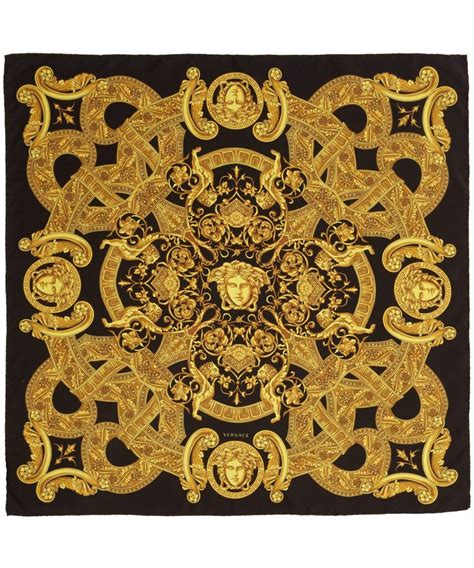 versace women's yellow and gold silk scarf|Versace silk scarf price.